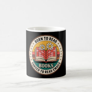 Caneca De Café Nascido Para Ler Livros Obrigado a Ler E-mails