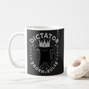 Caneca De Café Nascido Para Mandar Design Divertido de Gato