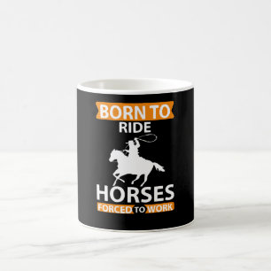Caneca De Café Nascido para Montar Cavalos