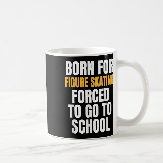 Caneca De Café Nascido Para Patinação Artística Presente Divertid (Direita)