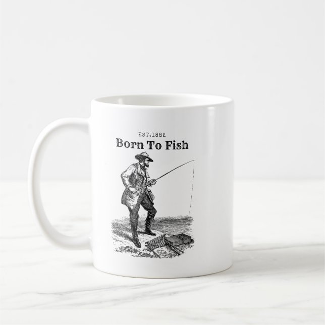 Caneca De Café Nascido para pescar (Esquerda)