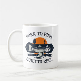 Caneca De Café Nascido para Pescar Construído para Recolar