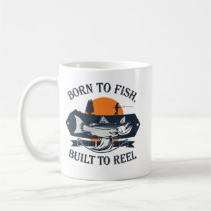 Caneca De Café Nascido para Pescar Construído para Recolar