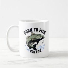 Caneca De Café Nascido para Pescar para a Vida