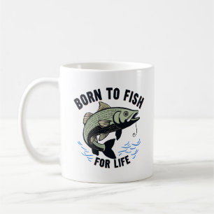 Caneca De Café Nascido para Pescar para a Vida