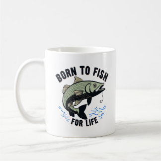 Caneca De Café Nascido para Pescar para a Vida