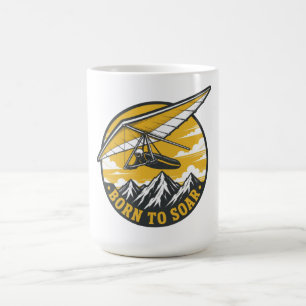 Caneca De Café Nascido Para Planar Planador Antigo Montanhas