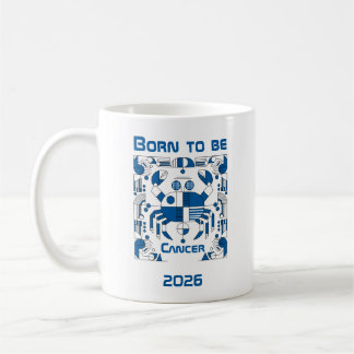 Caneca De Café Nascido para ser Câncer