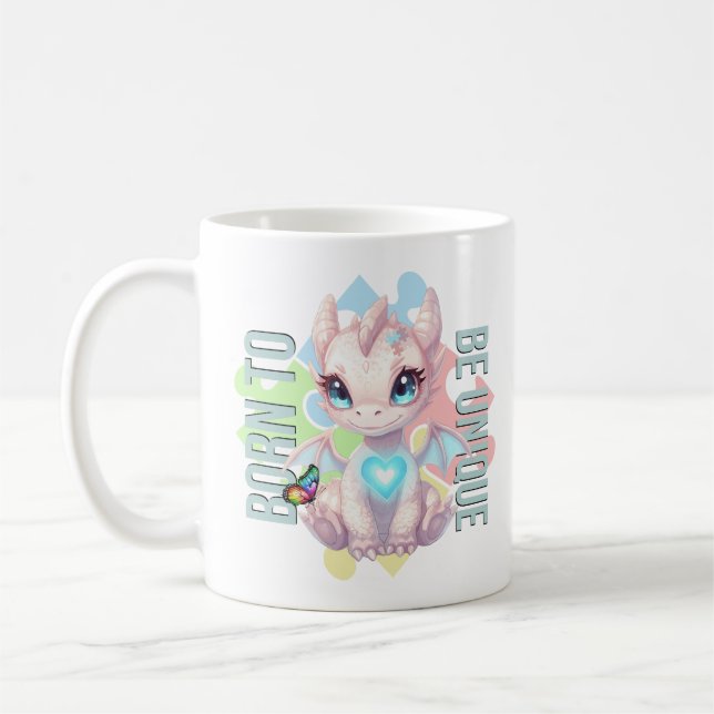 Caneca De Café Nascido para Ser Design de Dragão Único – Conscien (Esquerda)