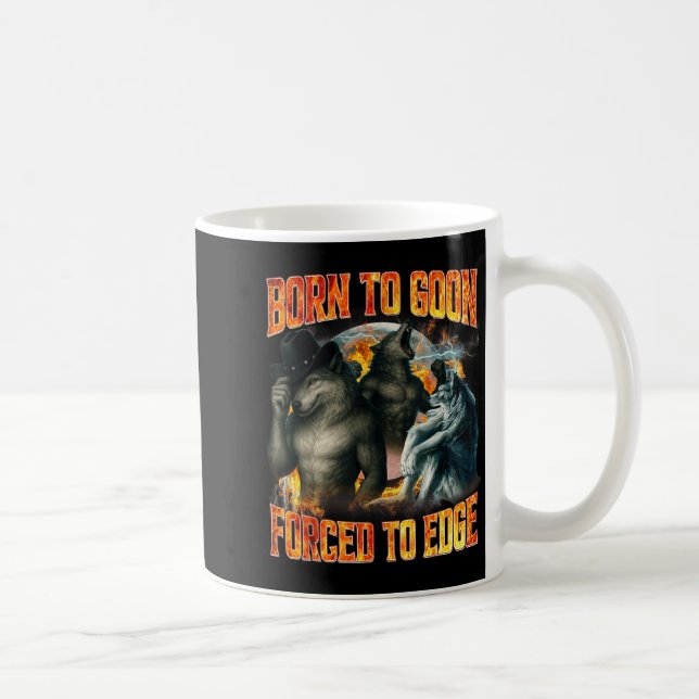 Caneca De Café Nascido Para Ser Um Bobalhão Forçado A Ficar Na Bo (Direita)