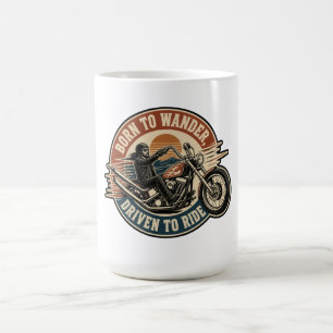 Caneca De Café Nascido Para Vagar Impulsionado Para Pilotar Motoc