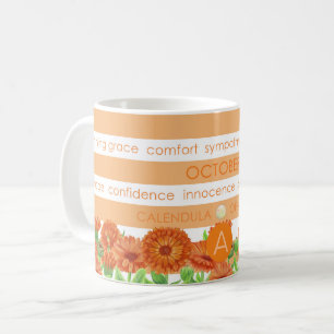 Caneca De Café Nascimento da Flor e Gem Stripe Mug outubro