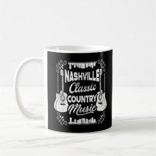 Caneca De Café Nashville Classic Country Music Tennessee Guitar P
