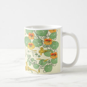Caneca De Café Nasturtium art nouveau impressão