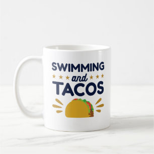 Caneca De Café Natação e Tacos Nadador Amante de Taco
