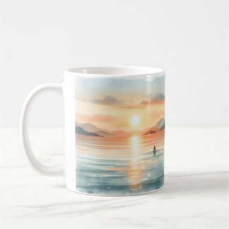 Caneca De Café Natação Na Cor De Água Do Sunset