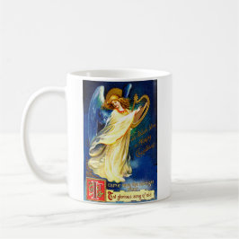 Caneca De Café Natais vintages Anjo com Harp