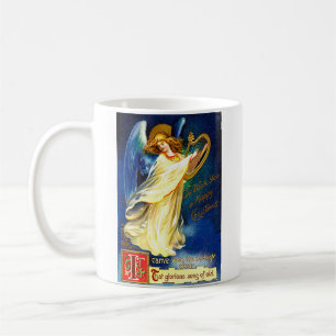 Caneca De Café Natais vintages Anjo com Harp