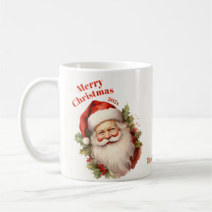 Caneca De Café Natais vintages de Papais noeis felizes