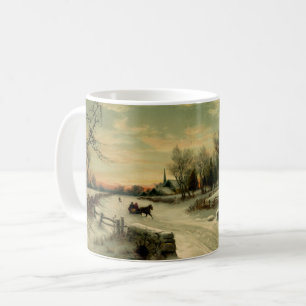 Caneca De Café Natais vintages Morning Winter Landscape