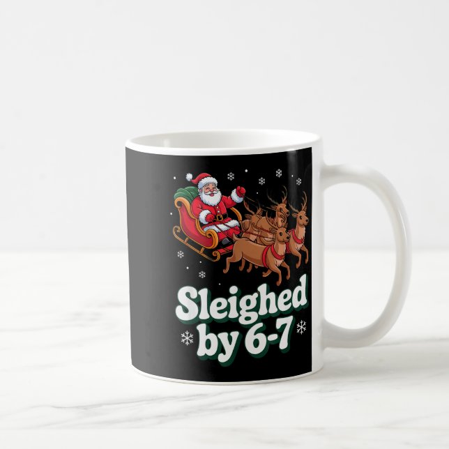 Caneca De Café Natal 67 Funny Xmas Seis Sete Suéter Feio 6-7 (Direita)