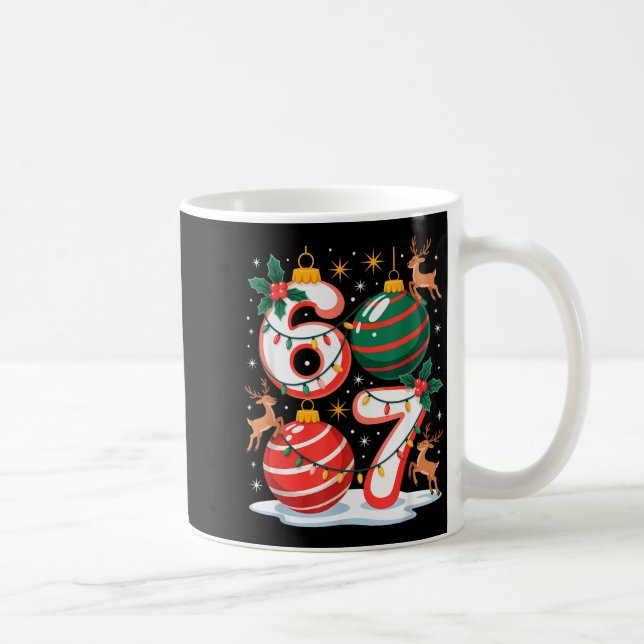 Caneca De Café Natal 67 Funny Xmas Seis Sete Suéter Feio 6-7 (Direita)