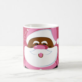 Caneca De Café Natal afro-americano, cor-de-rosa, bonito