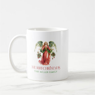 Caneca De Café Natal Angel Feliz Typografia de Natal
