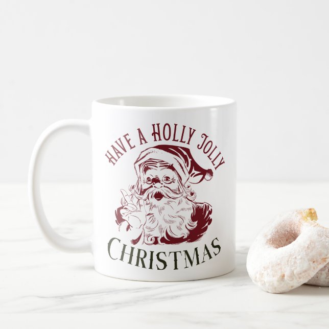 Caneca De Café Natal Antigo Alegre e Divertido (Com Donut)