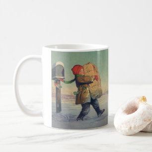 Caneca De Café Natal Antigo, Criança com Grande Pacote