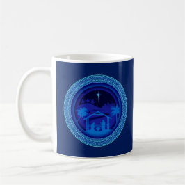 Caneca De Café Natal Azul de Combinação
