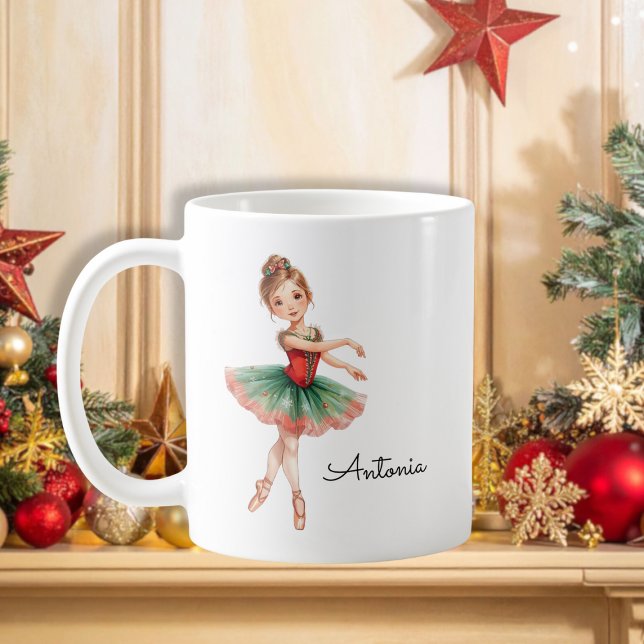 Caneca De Café Natal Ballerina Girl (Criador carregado)