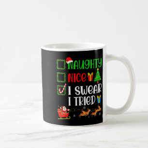 Caneca De Café Natal Bonito Travesso Eu Juro Que Tentei Divertido