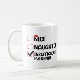 Caneca De Café Natal Bonito Travesso Evidências Insuficientes