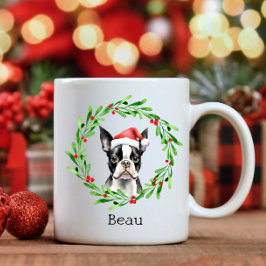 Caneca De Café Natal - Boston Terrier Terrier Holiders Pet