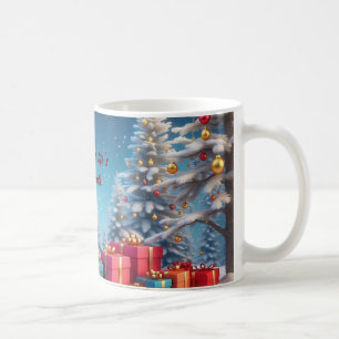 Caneca De Café Natal branco de inverno em neve