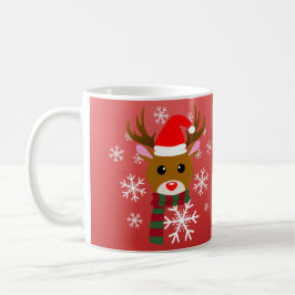 Caneca De Café Natal Branco Rudolph Rudolph, Rena Nosada Vermelha