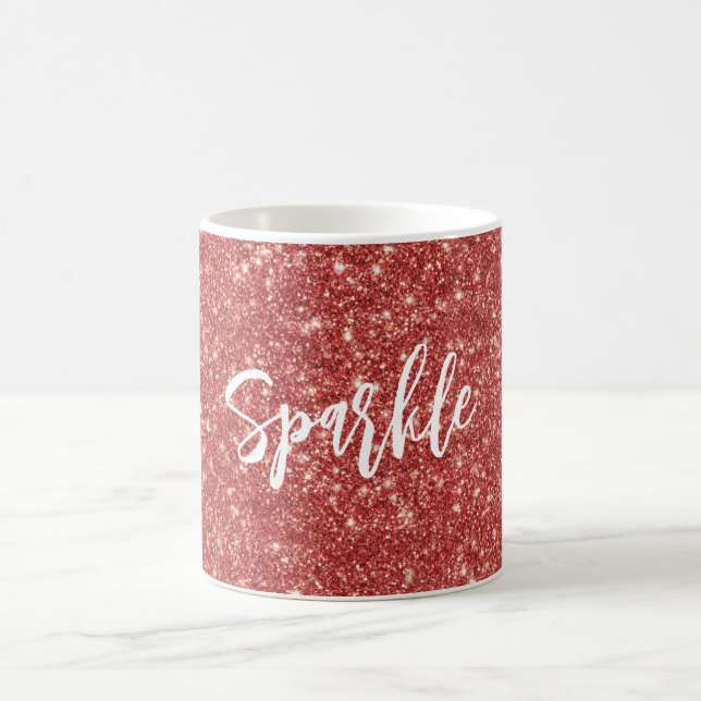 Caneca De Café Natal Brilho Faísca Vermelho (Centro)