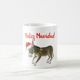 Caneca De Café Natal Burro Feliz Navidad Personalizável