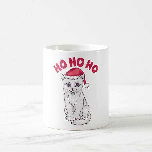 Caneca De Café Natal Cat Ho Ho Ho (Centro)