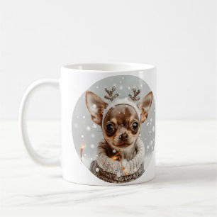 Caneca De Café Natal Chihuahua Reindeer Dog