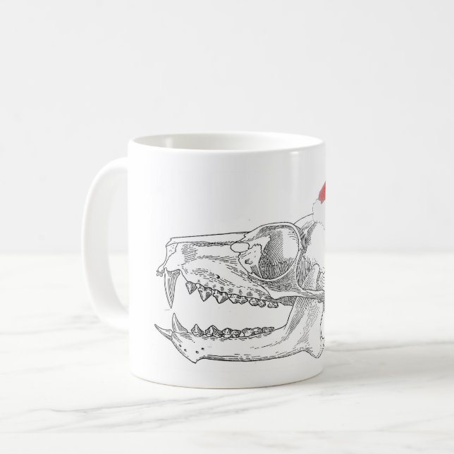 Caneca De Café Natal Ciência Mug Lemur Skur no Natal (Frente Esquerda)