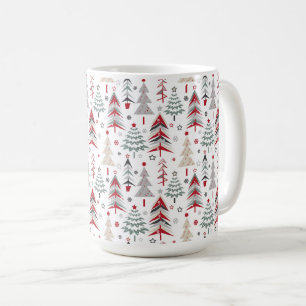 Caneca De Café Natal, colorido, árvore de Natal, vermelho, verde