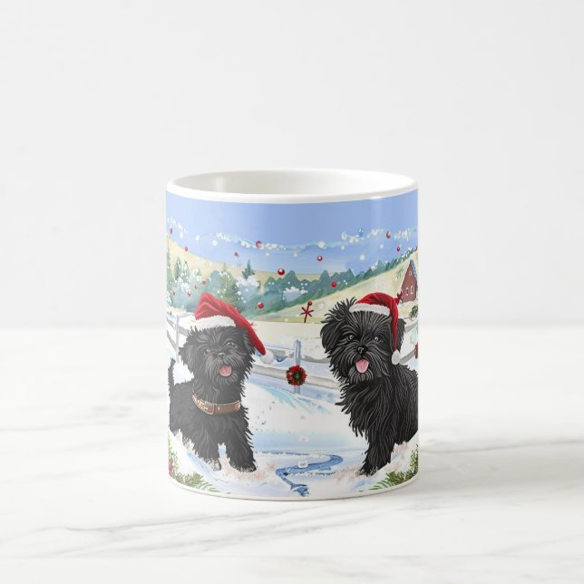 Caneca De Café Natal com Affenpinscher (Centro)