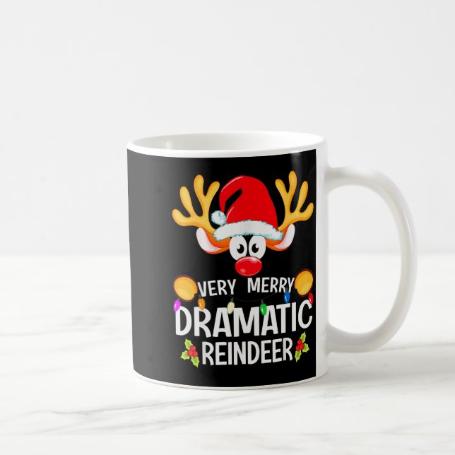 Caneca De Café Natal Combinando Rena Dramática Muito Alegre (Direita)