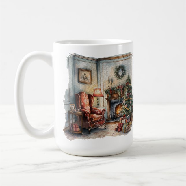 Caneca De Café Natal Cozy Home 15 oz Classic Mug (Esquerda)