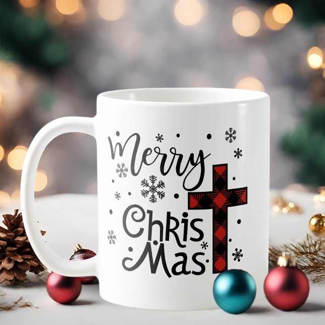 Caneca De Café Natal Cristão Mas Cristo feliz (Merry Christ Mas Christian Christmas Coffee Mug)
