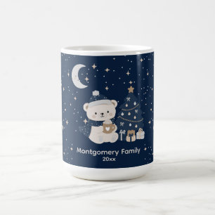 Caneca De Café Natal Customizado à Meia-Noite Azul Marinho, Pra