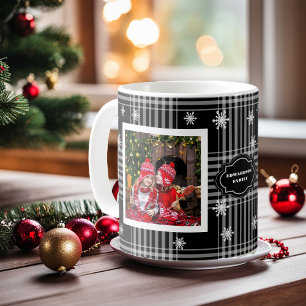 Caneca De Café Natal da família de colagens de fotos