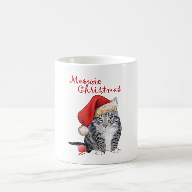Caneca De Café Natal da Gata Listrada Tabby Cat (Centro)